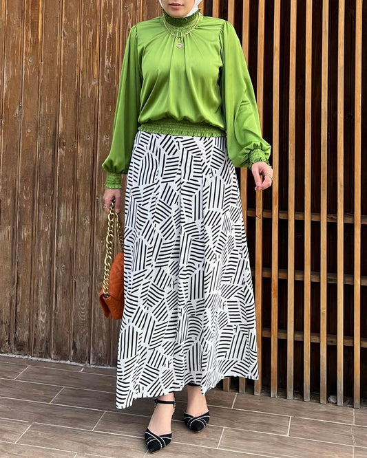 White & Black Skirt