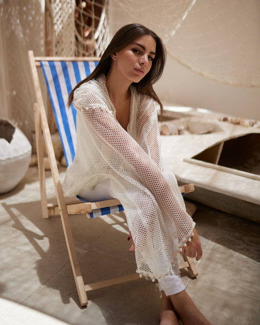 White Mesh Cardigan