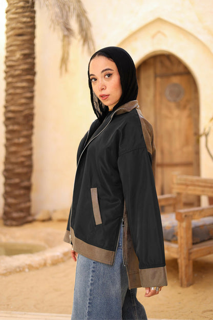 Waterproof and leather jacket