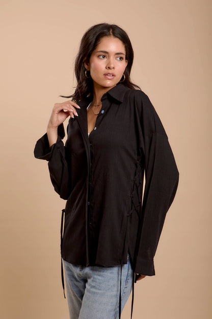 Black Side sinching Shirt