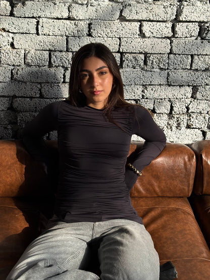 Contour Drape Top - Black