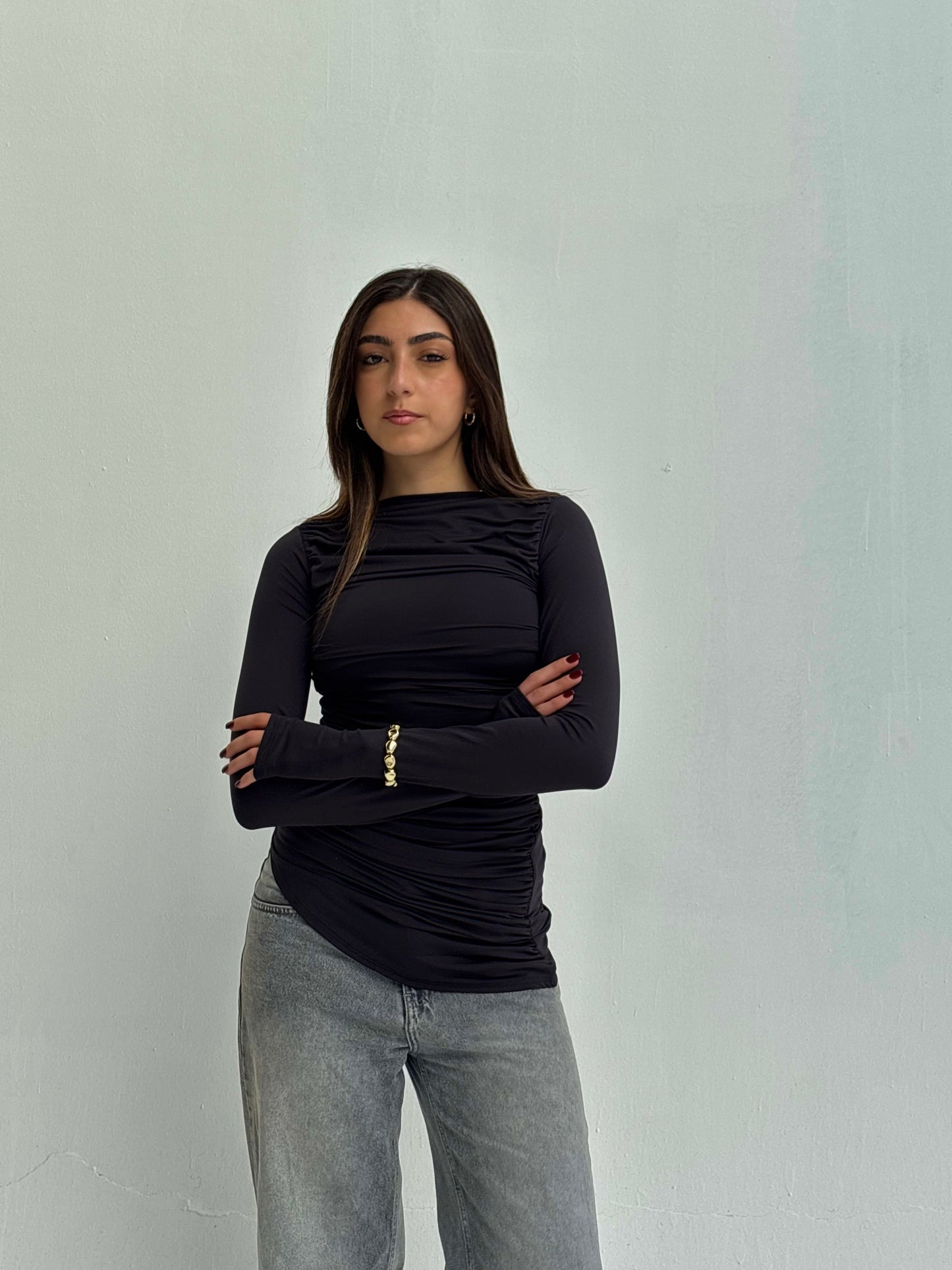 Contour Drape Top - Black