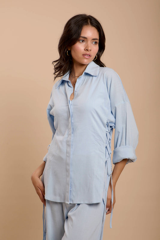 Blue Side sinching Shirt