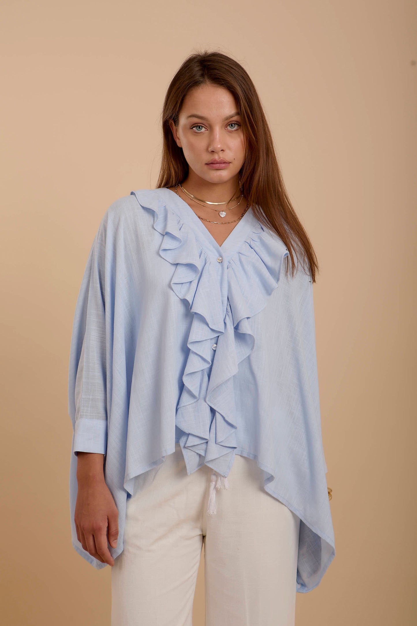 Ruffles Boho Blue shirt
