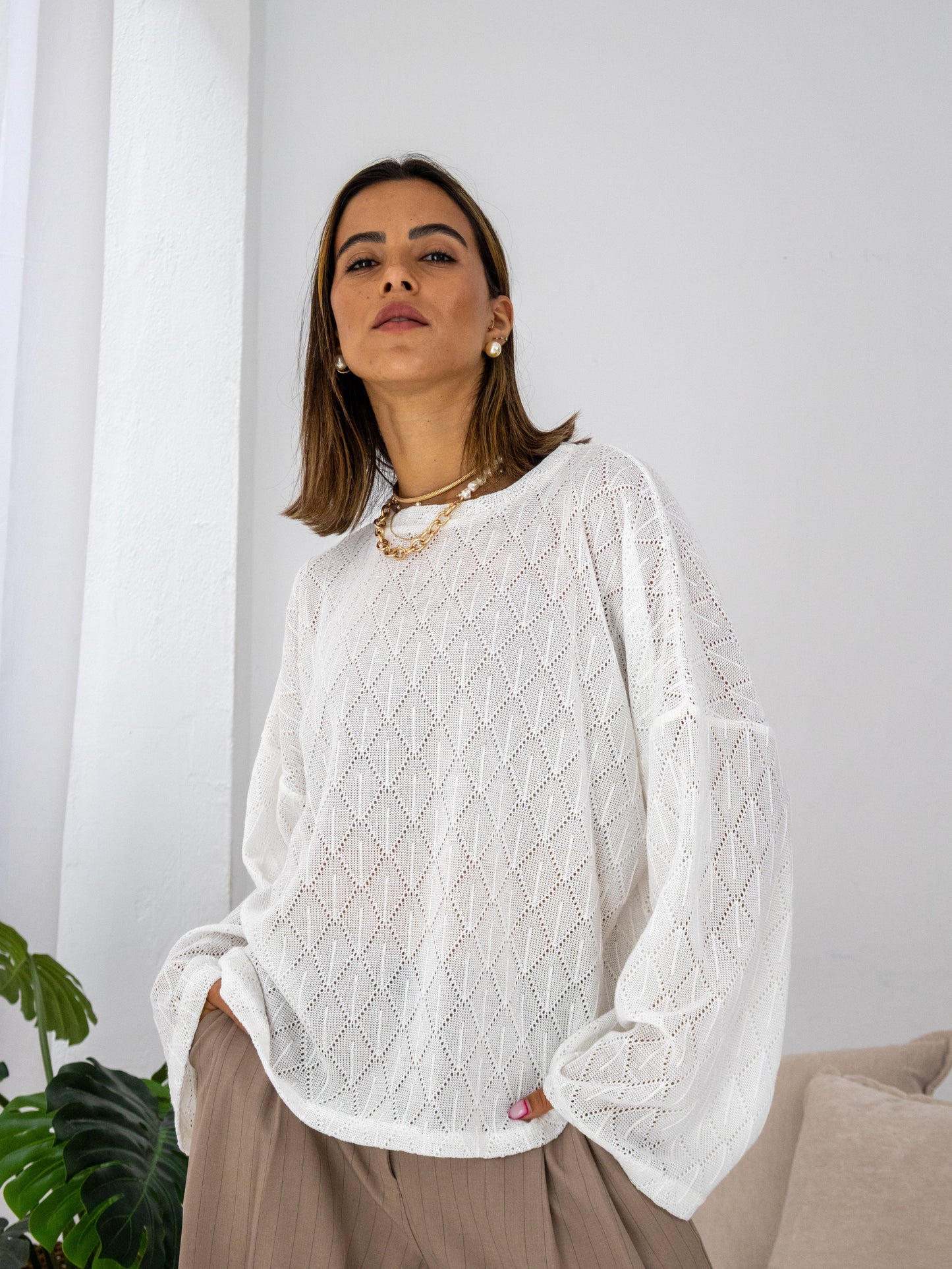 Aurea Knit Top in White