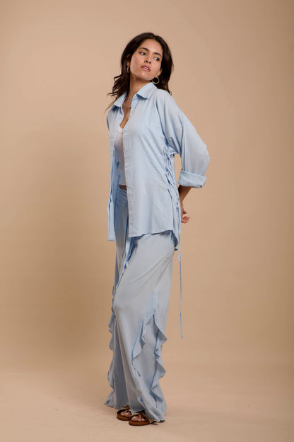 Blue Side sinching Shirt
