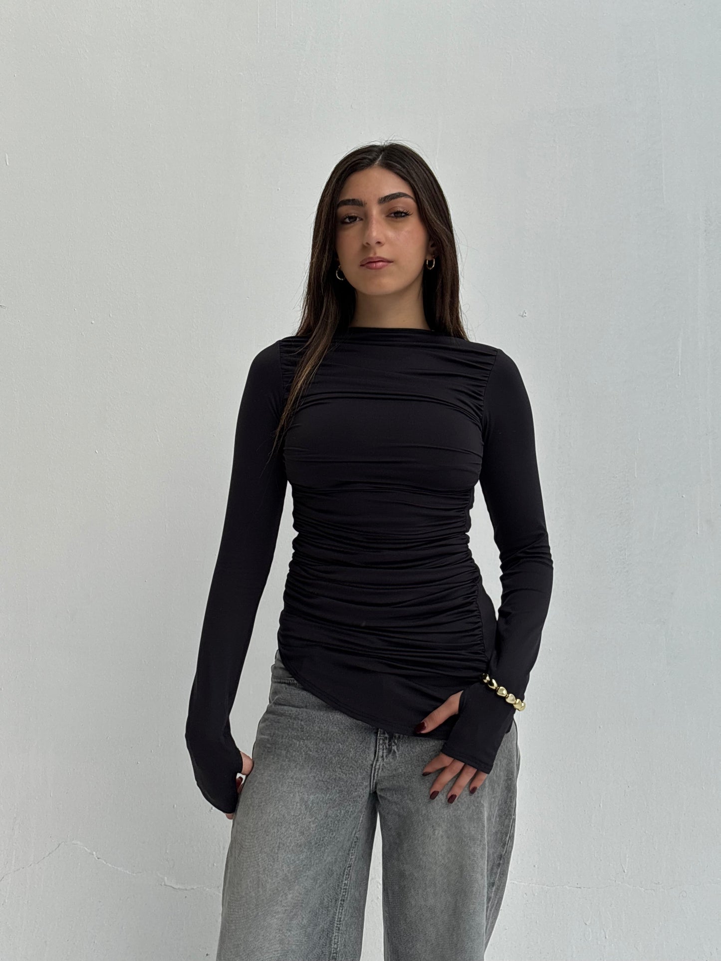 Contour Drape Top - Black