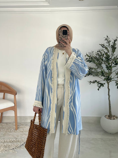 Oia Haze kimono in Sky blue