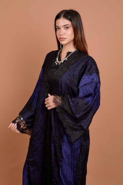 Satin & Lace Indigo Kimono