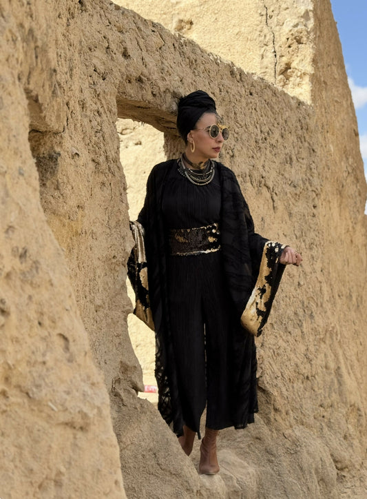 Royal Black x Gold Kaftan