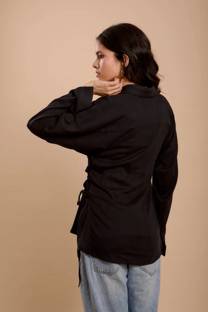 Black Side sinching Shirt