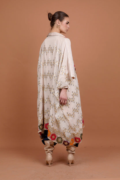 Halo - White coated Kimono + Belt