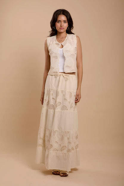 Hippie Beige Embro Vest