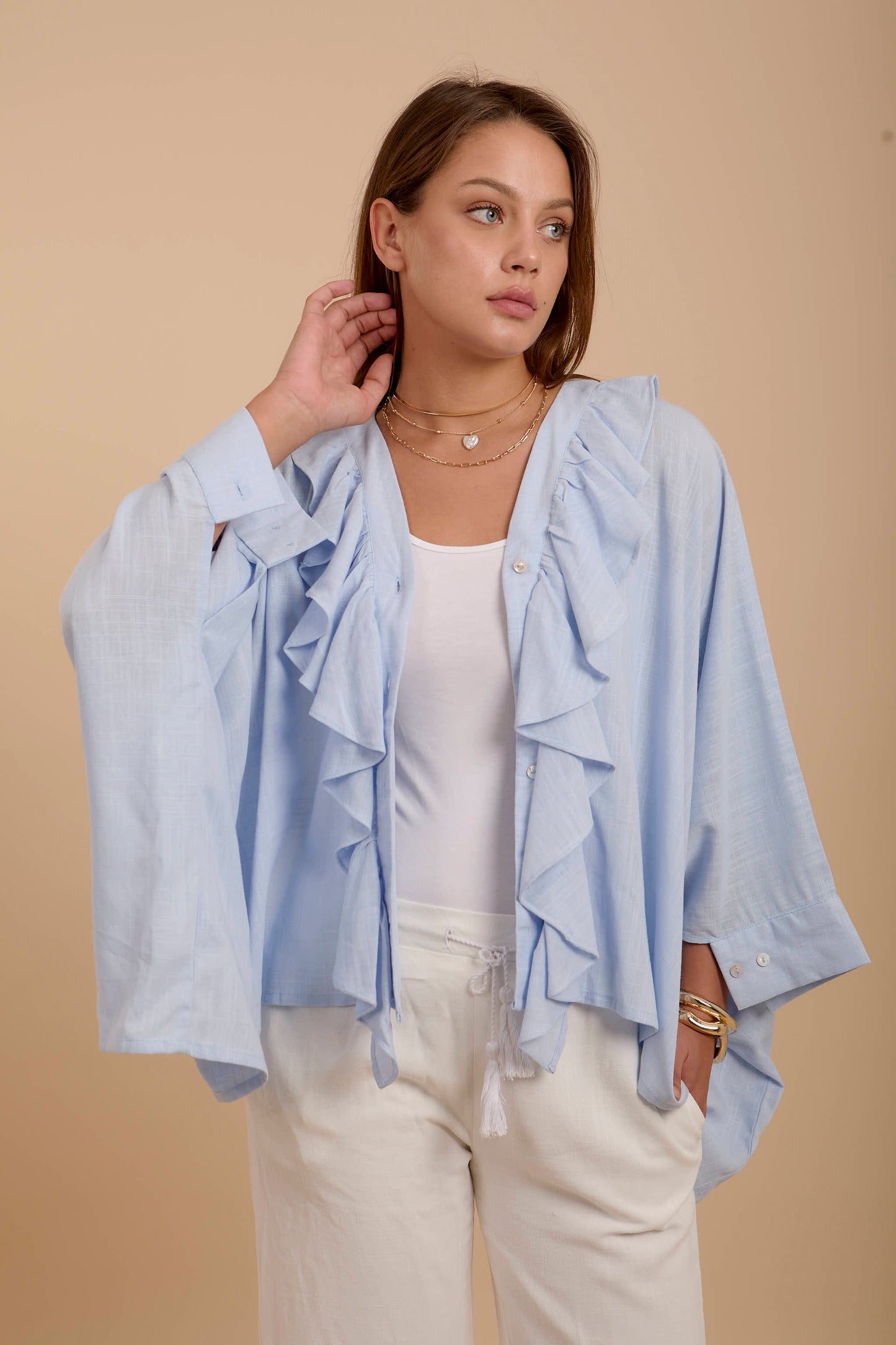 Ruffles Boho Blue shirt