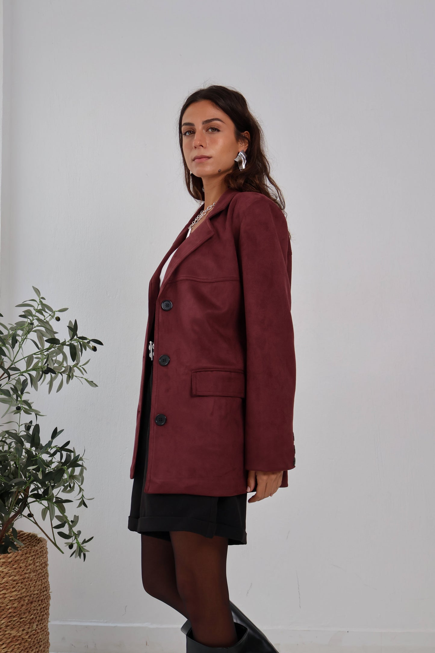 Rustline Blazer in Burgundy