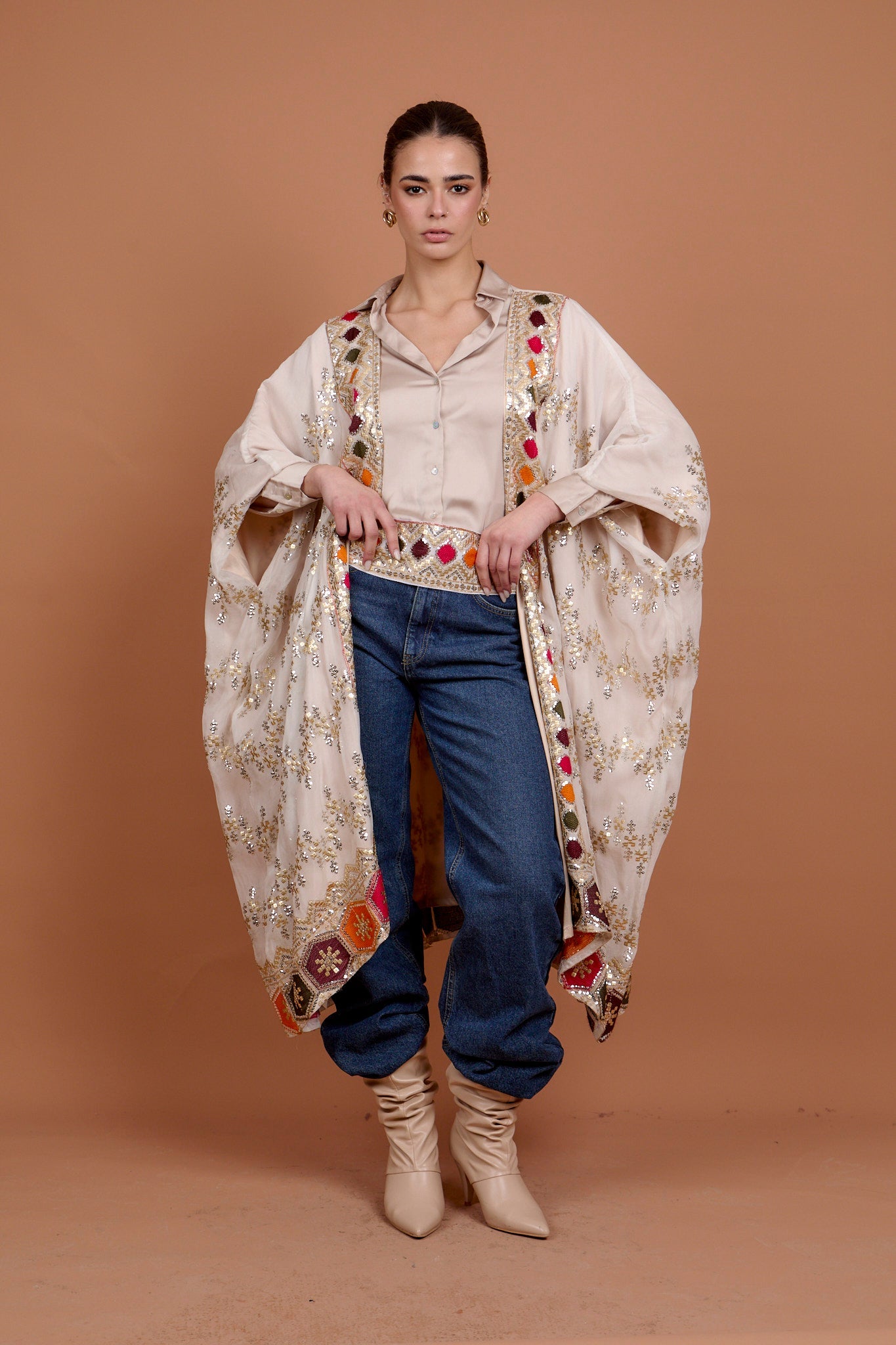 Halo - White coated Kimono + Belt