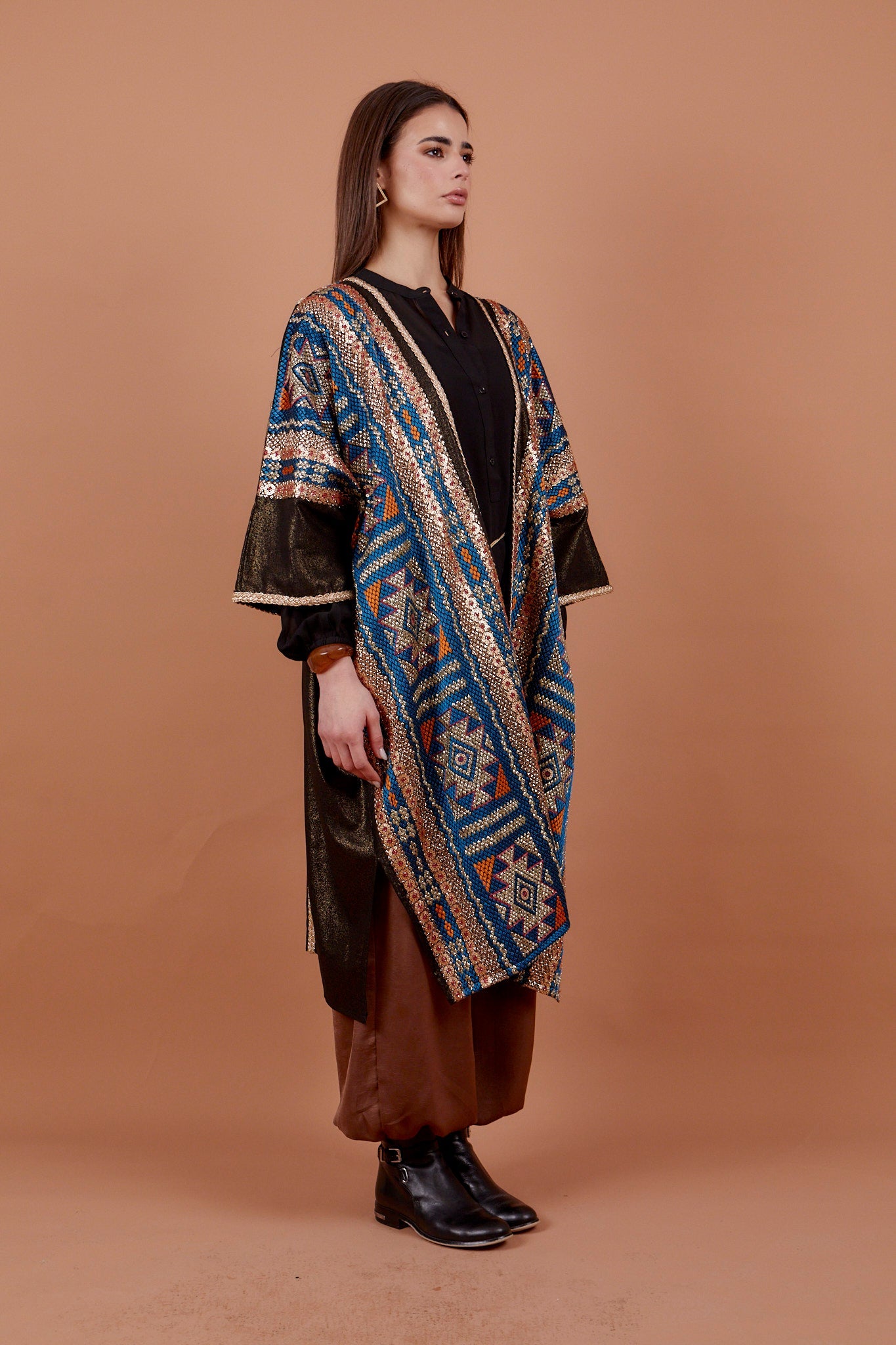Tribal Blue & gold Kaftan
