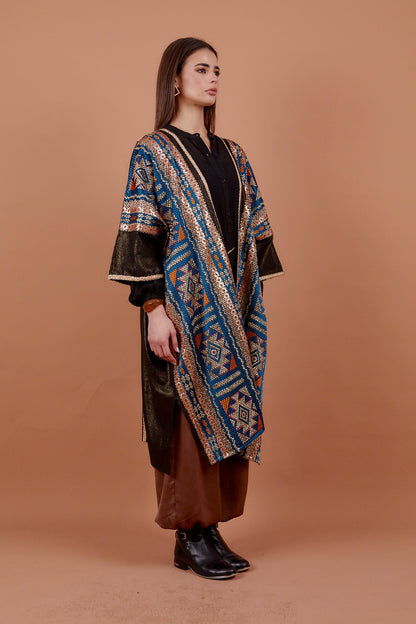 Tribal Blue & gold Kaftan