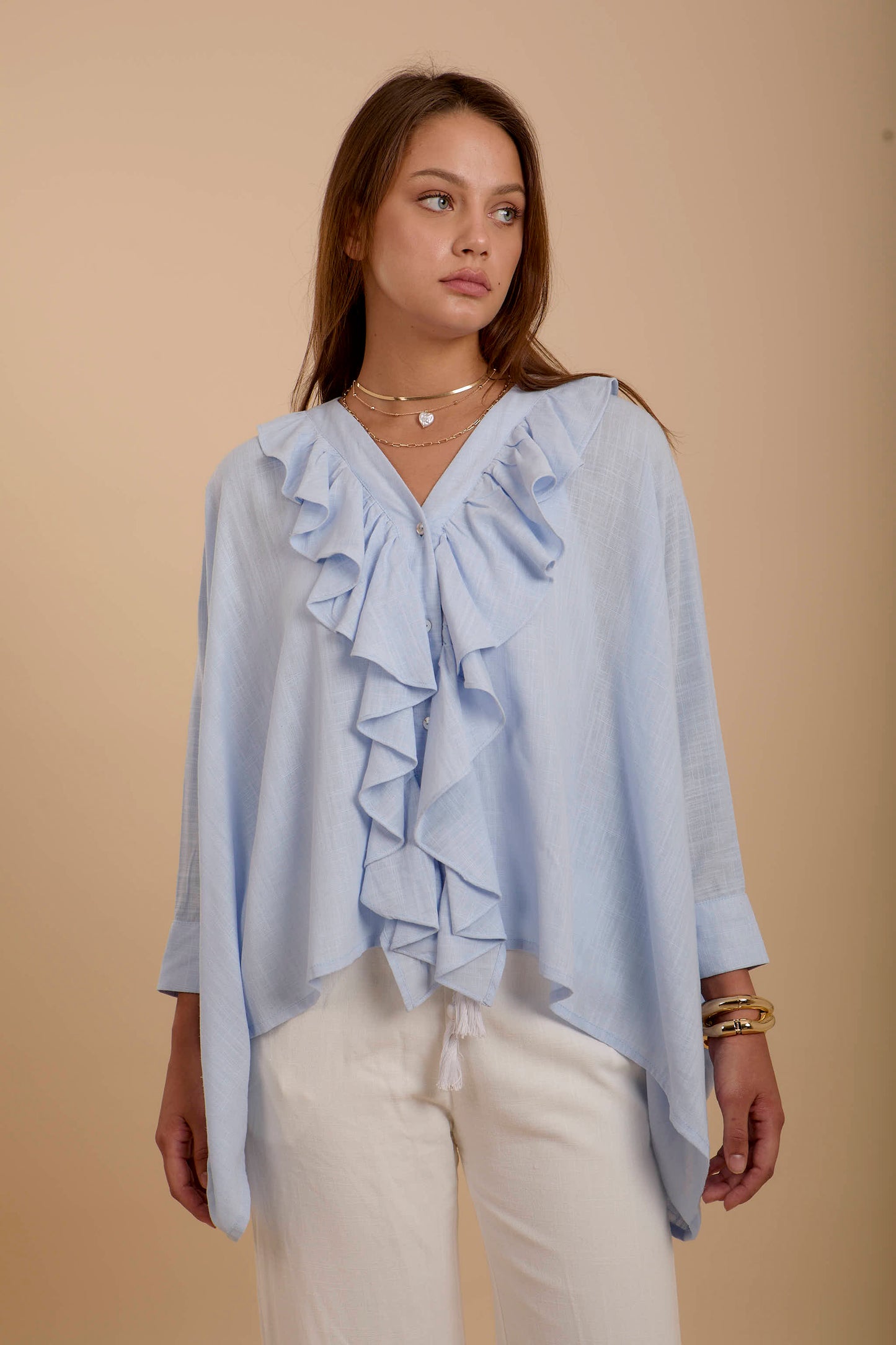 Ruffles Boho Blue shirt