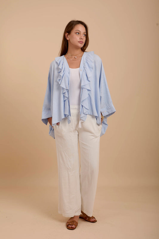 Ruffles Boho Blue shirt
