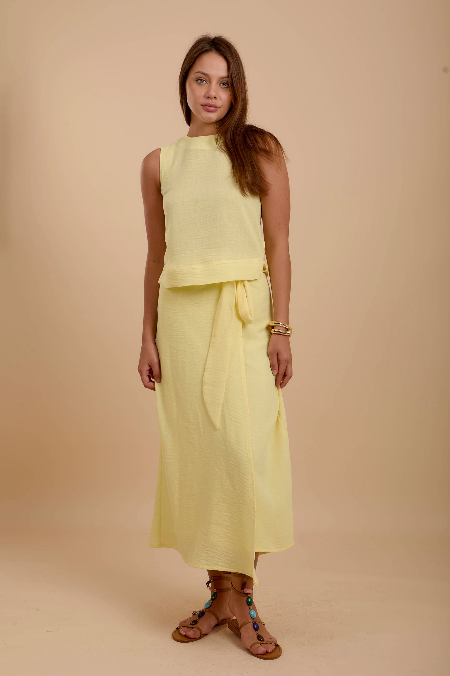 Yellow Wrap skirt