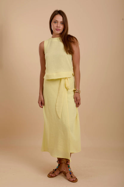 Yellow Wrap skirt