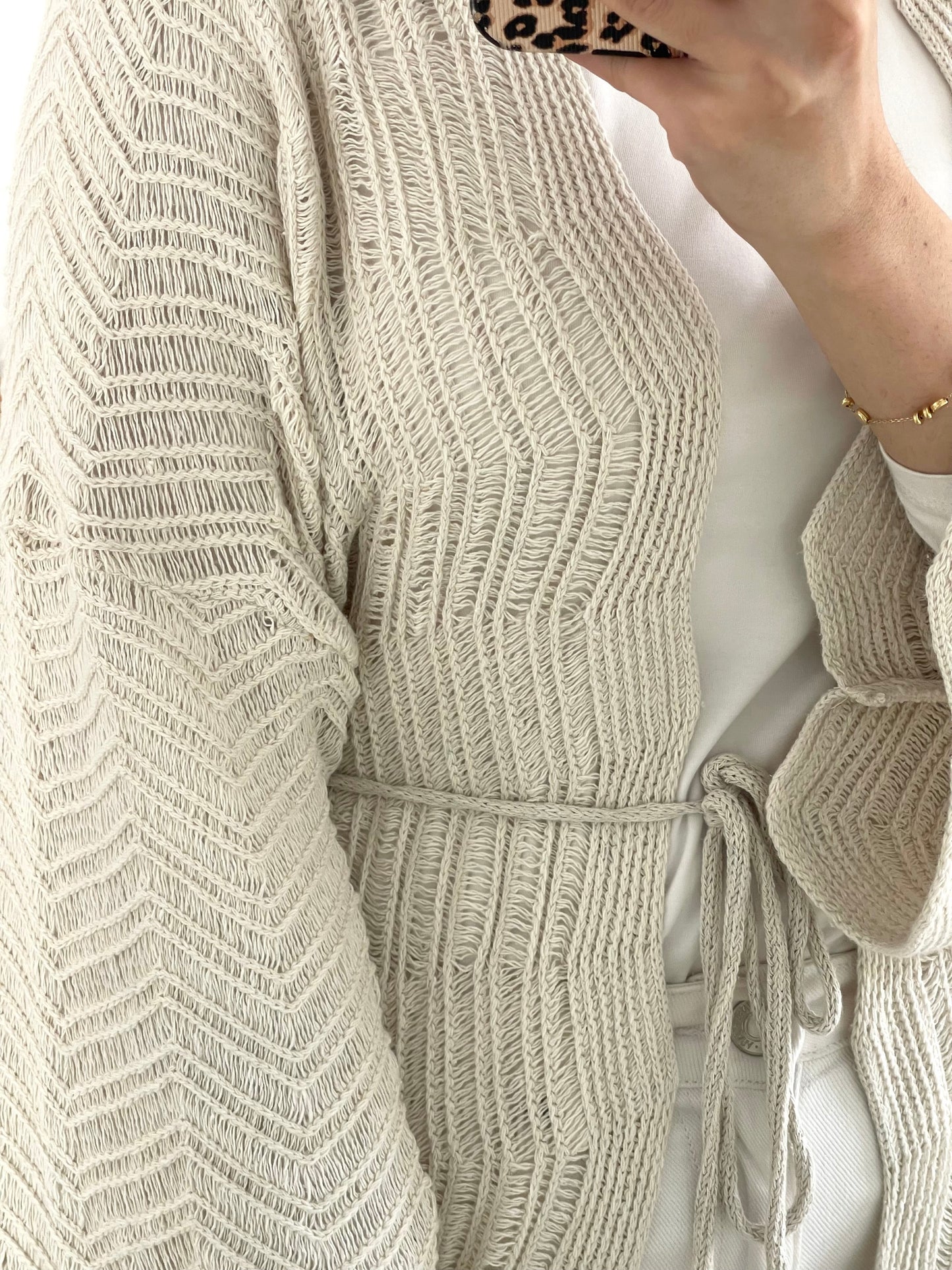 KnotWave Cardigan in Oat