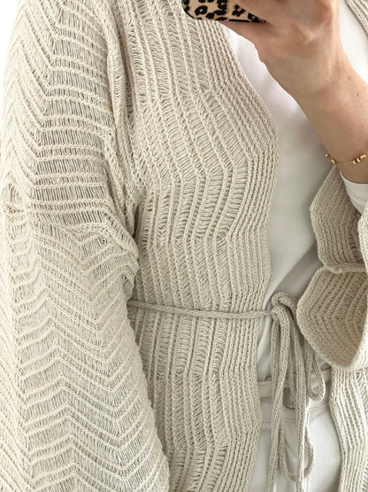 KnotWave Cardigan in Oat