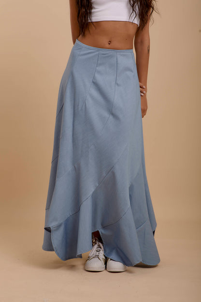 Waves soft Denim Skirt