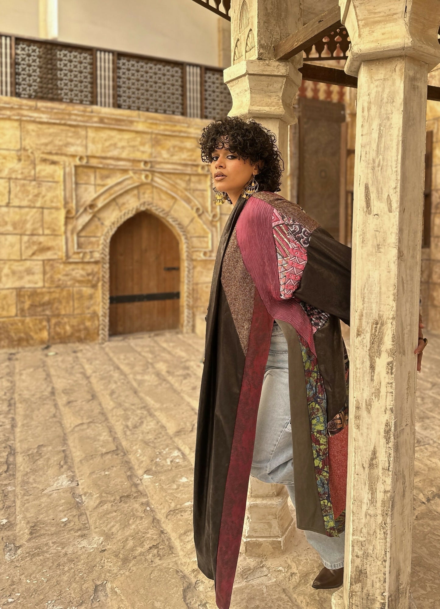Patched Shawl Kaftan