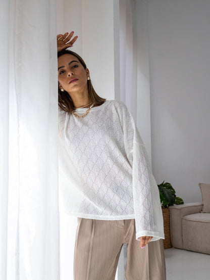 Aurea Knit Top in White