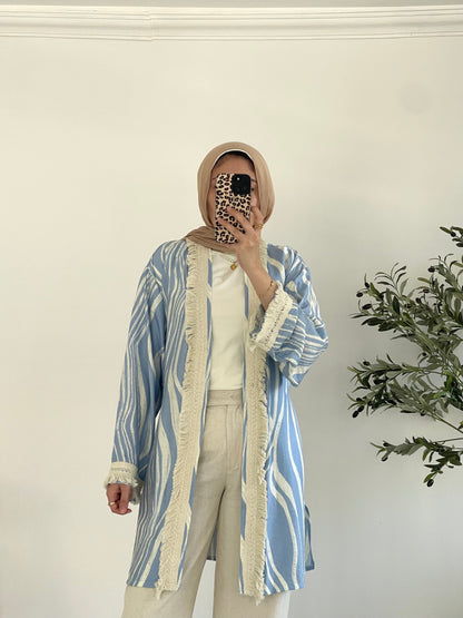 Oia Haze kimono in Sky blue
