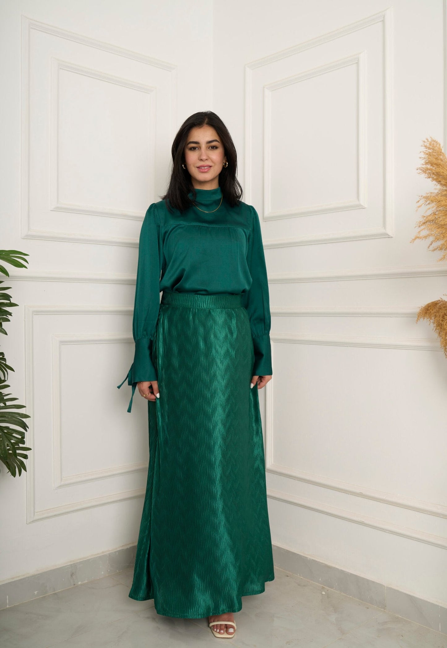 Escape the ordinary blouse in Emerald