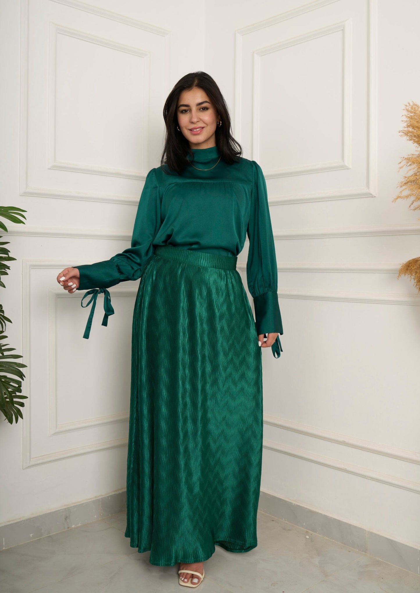 Escape the ordinary blouse in Emerald