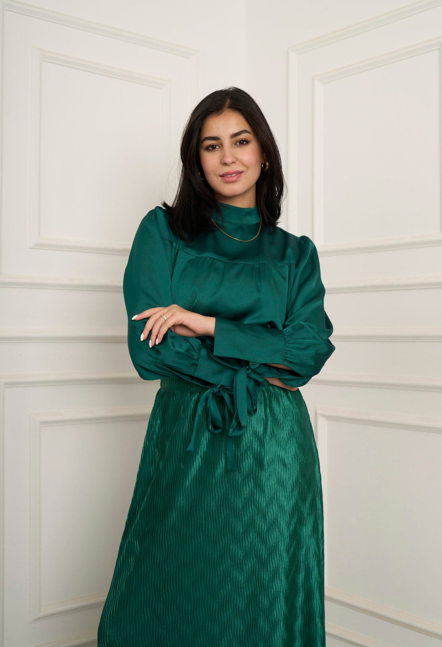 Escape the ordinary blouse in Emerald