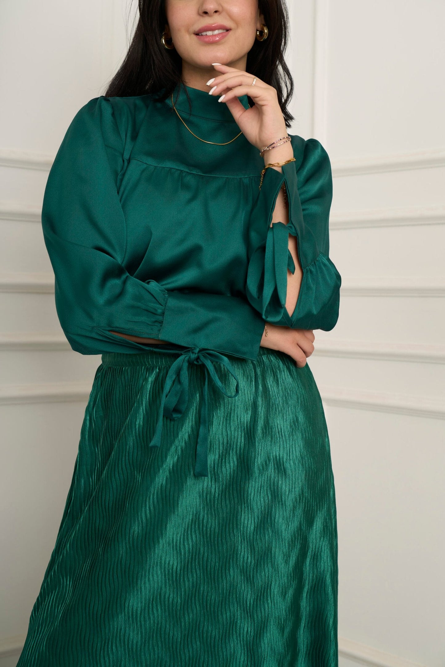 Escape the ordinary blouse in Emerald