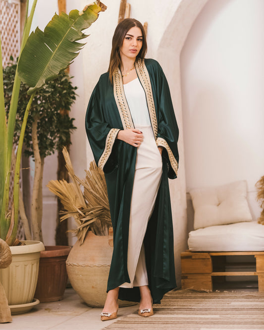 Green Satin Kaftan