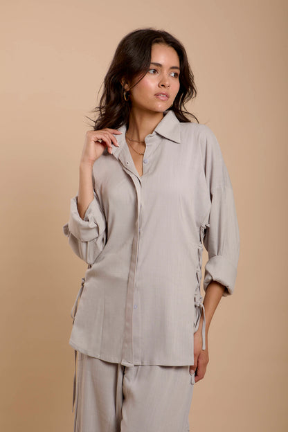 Grey Side sinching Shirt