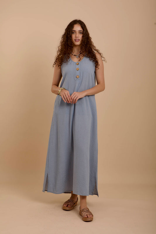 Sleeveless Blue Dress