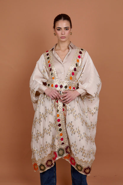 Halo - White coated Kimono + Belt