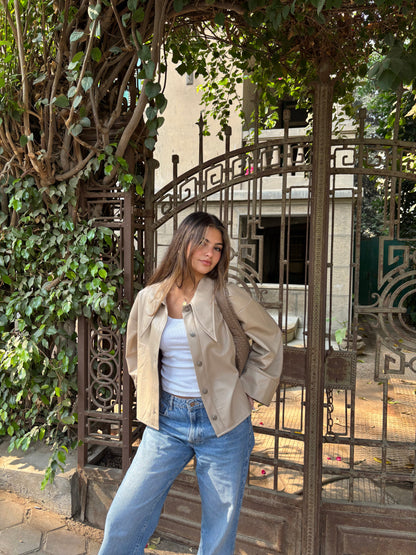 Urban Leather Jacket - Creme