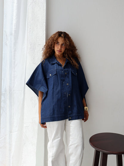 Denim Delight Vest in Dark Blue