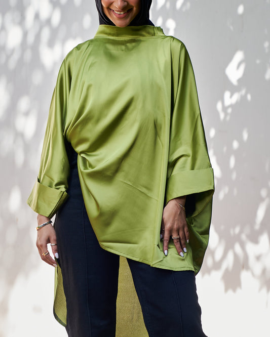 Satin Green Poncho