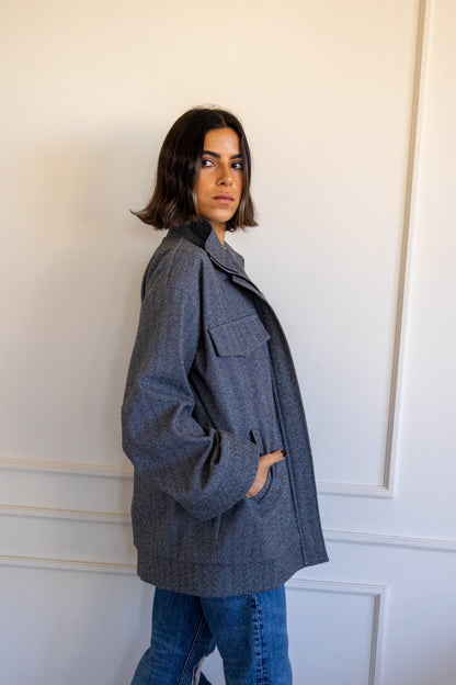 Off To The Races Bomber Jacket in Grey
