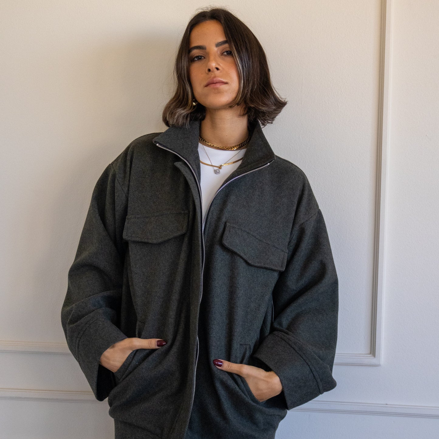 Off To The Races Bomber Jacket in Olive Green