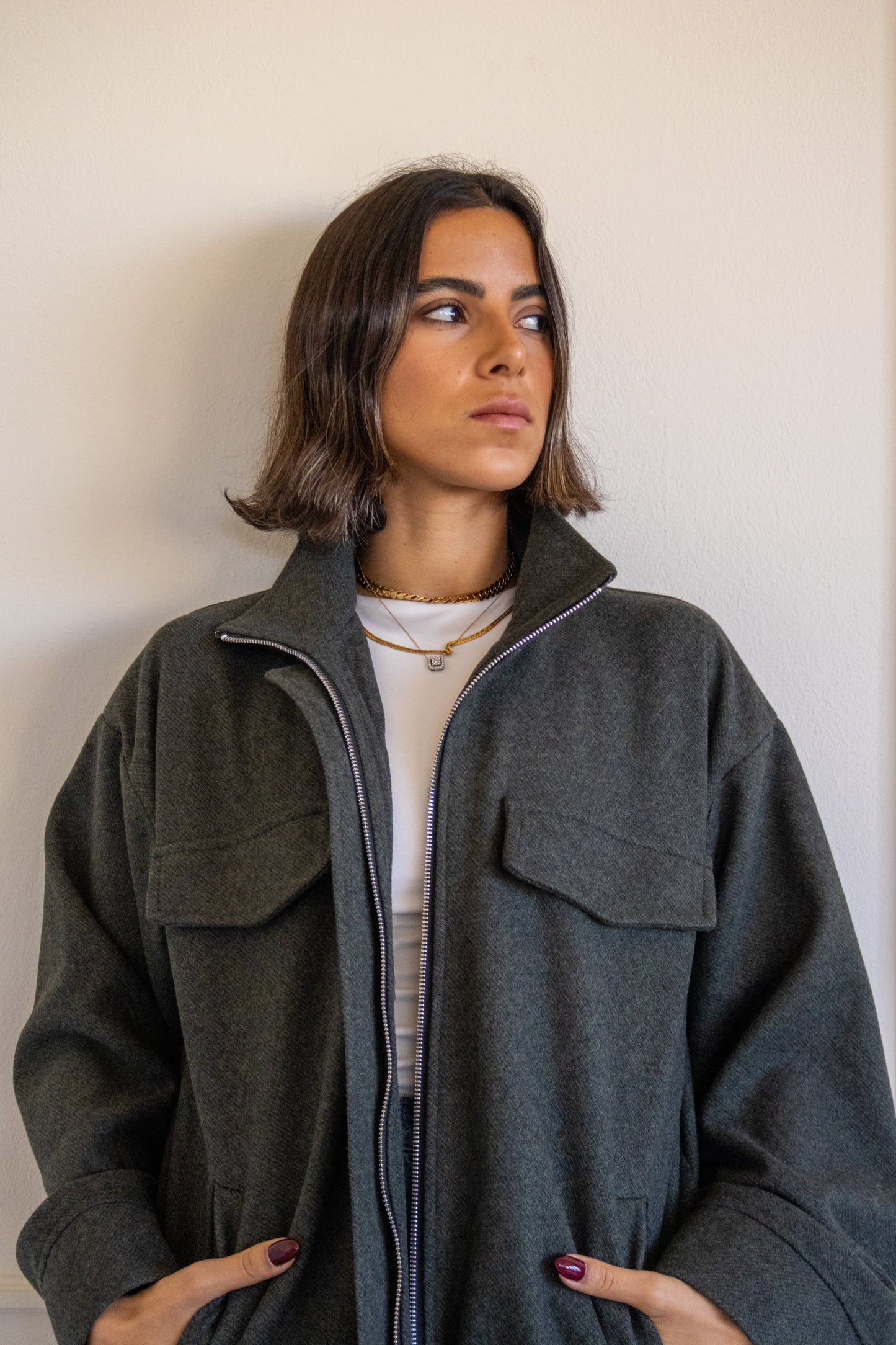 Off To The Races Bomber Jacket in Olive Green