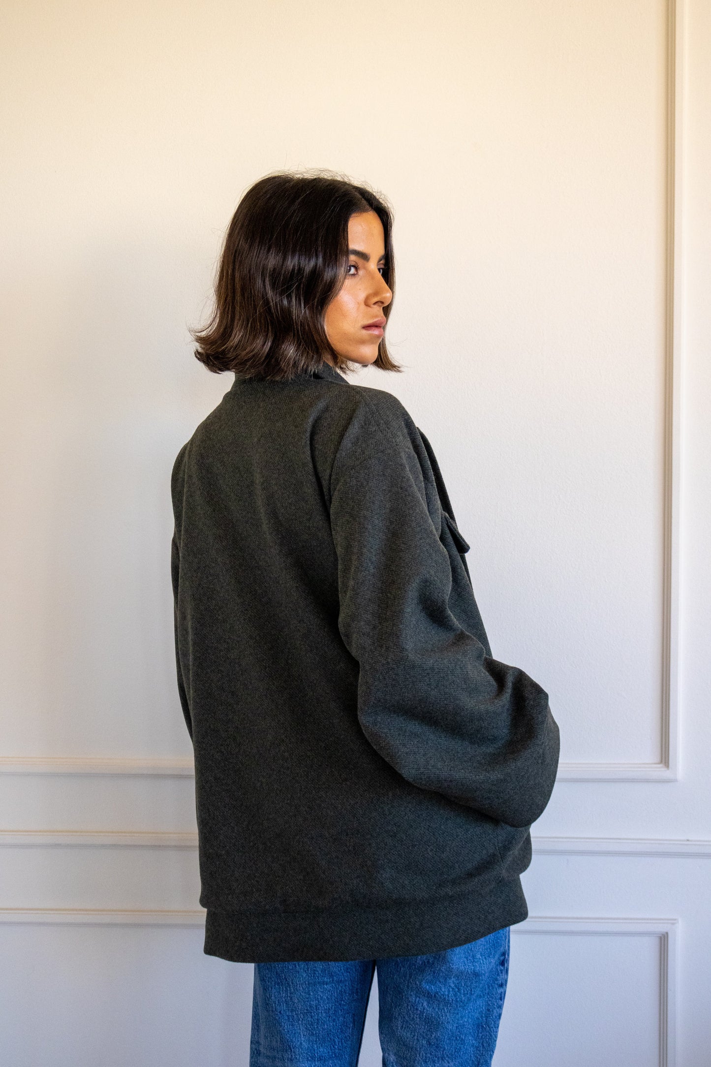 Off To The Races Bomber Jacket in Olive Green