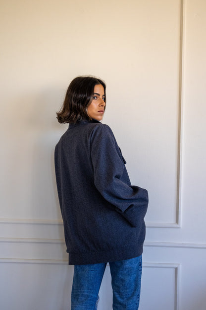 Off To The Races Bomber Jacket in Navy