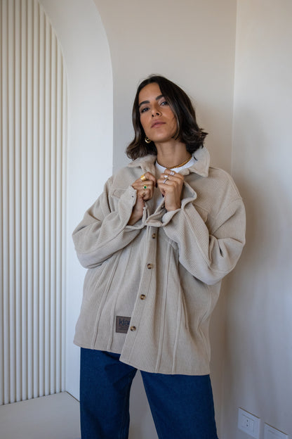 City Velvet Jacket in warm beige