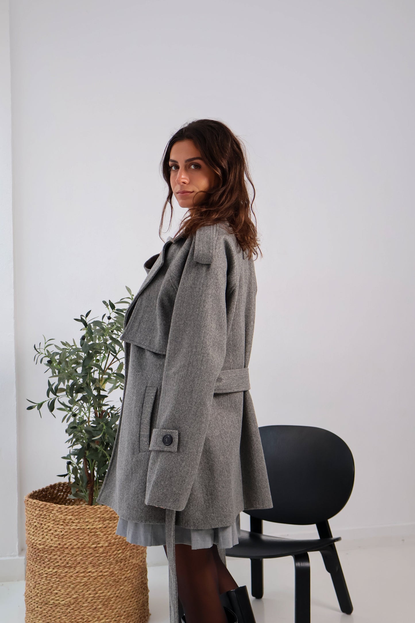 Duskline Trench Coat in Dark Grey